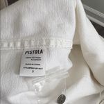 Pistola Revolve  Hensley Raw-Edge Cropped Denim Jacket White Photo 5