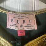 Buru Gold and Emerald Green Bib Front A Line Dress NEW Size XS Photo 4