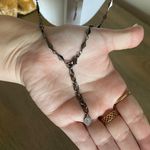 Anthropologie silver & gold mixed metal & exposed geode necklace Photo 4