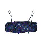 Revolve  NYE Sequins Y2K Disco Bandeau Crop Top Mermaid Small Festival Black Club Photo 1