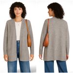 Caslon Open Front Longline Cardigan in Heather Grey Photo 1