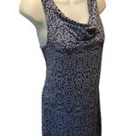 Eddie Bauer Outdoor Sporty Two Tone Cowl Neck Dress Sz M Stretch Blue Athletic Photo 4