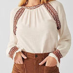 Faherty  White embroidered blouse Photo 0