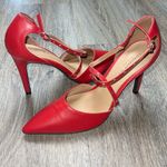 Christian Siriano Red Strappy Heels Size 9 Photo 0