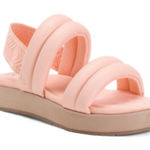 Koolaburra BY UGG ANIDA Puffy Quilted Faux Leather Slide Sandal Apricot 9.5 NIB Orange Photo 0