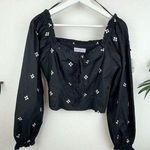 Lost + Wander Nightshade Long Sleeve Top Black White One Size Photo 0