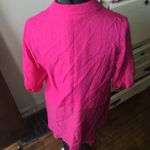 Soft Surroundings  bright pink semi sheer hem tunic, mother of Pearl buttons Photo 1