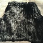 525 America Women’s Luxe Black Dyed Rabbit Fur Vest Black Photo 6