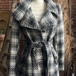 DKNY Plaid Belted Trench Coat Photo 0