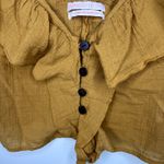 Urban Outfitters UO‎  Ruffle Tie-Front Top Textured Cropped Small Boho Cottage Photo 3