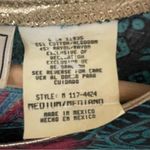 Women’s Vintage Hawaiian Maxi Dress size Medium Teal Floral Tribal Kaftan Casual Multiple Photo 7