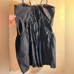 Urban Outfitters Black Mini Dress adjustable straps M pockets baggy minimalist Photo 9