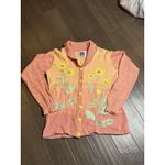 Vintage 90's Storybook Knits Sunflower Cardigan Sweater Size Medium‎ Orange Photo 1