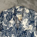 Coldwater Creek Blazer Womens 2X Blue White Linen Blend Minimalist Career Photo 4