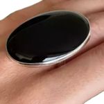 Handmade 7.5 Ring OVAL Black Onyx Gem Solid 925 Sterling Silver Fine Art UNISEX Original Natural Gemstone Statement Photo 7