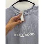 H&M  periwinkle blue "Be Kind - It's All Good" short sleeve sweatshirt cotton Photo 4