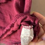 Ambiance Burgundy Ruffle Lace Crop Top medium Photo 3