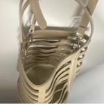 Open Cage Bucket Bag Detachable Adjustable Shoulder Strap Tan Photo 4