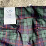 Croft & Barrow New! Straight Mid Rise Pants 18 Short Plaid Green Red Photo 2