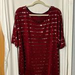 Wrangler  Rock 47 Women's Red Sequin Striped Draped Top XL Photo 0