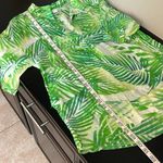 Diane Von Furstenberg  tunic, thin cotton beach cover, green leaves print, sz 10 Photo 7