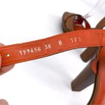 RALPH LAUREN Collection Leather Heeled Sandals Cognac 38 B Brown Size 7.5 Photo 8