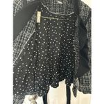 White House | Black Market Tweed Coco ruffled neck blazer jacket sz 6 black white Photo 6