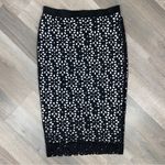 i Jeans by Buffalo Laser Cut Pencil Skirt Black White Small Photo 7