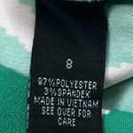 Alyx Sleeveless Scoop Neck Midi Sheath Dress Green White Diamond Size 8 Stretchy Photo 5