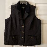 Talbots  Women Petite 1XP Vest long 24” bust42”black excellent condition Photo 0