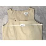 Chadwick's VTG Tan Beige Cream Square Neck MIDI Linen Dress 12P Photo 5