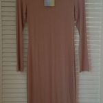 Missguided BNWT LONG SLEEVE CREW NECK MIDI ROSE Photo 1