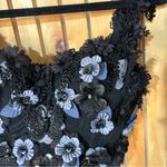 Floral Butterfly Applique Crop Tank Top Dark Romantic Whimsigoth Witchy Fairy Black Photo 2