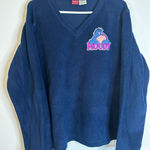 Disney Eeyore Fleece Pullover Moody Navy Blue V-Neck Sweatshirt Women’s L Photo 0