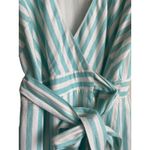Draper James Draper James Women RSVP Wrap Dress S Aqua Striped Preppy Flirty Coastal Beachy Photo 4