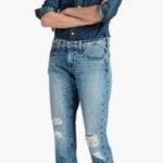 Lucky Brand Sienna Slim Boyfriend Jeans Destroyed Broken-In Bixel Blue 14/32 Photo 0