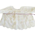 Madewell  Floral Eyelet Embroidered Shirred Puff Sleeves Ivory Women's Size Small Photo 5