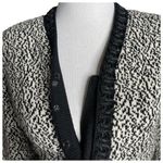 Vintage LIHLI Womens Knit Blazer Black White Embroidered Soutache Office Size 10 Photo 9