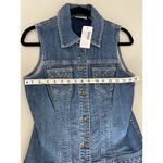 Chico's Platinum Blue Jeans Denim Rhinestone Embellished Western Vest 0/Small Photo 7