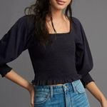 Anthropologie Pilcro Ginny Smocked Crop Top Photo 0