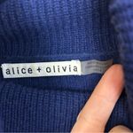 Alice + Olivia Blue Wool/Cashmere Midi Sweater Turtleneck Sheath Dress Size XS Photo 6