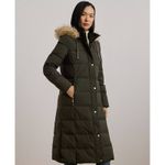 Ralph Lauren Lauren  Women's Maxi Faux-Fur-Trimmed Hooded Puffer Coat Size Medium Photo 3