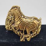 VINTAGE Handmade Golden Zebra Cuff Bracelet Mid Photo 0