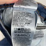 Levi's Premium women's size 28 Wedgie Straight crop jeans dark wash raw hem dist Photo 8