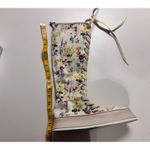 Max Mara White Floral Print Knee High Lace Up Platform Boots Size 39 size 8 Photo 5