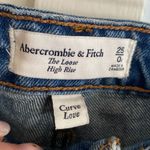Abercrombie & Fitch Abercrombie Curve Love High Rise Loose Jean Sz 25R Medium Dark Wash Drapey Rigid Photo 8