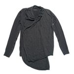 ALLSAINTS  Sweater Womens 4 Grey Black Drina Cardigan Asymmetric Wool Cotton Photo 0