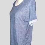 Loveappella  denim color stretchy top with ruched sides Photo 2