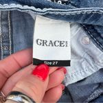 GRACE IN LA  Bling Embellished Boot Cut Jeans distressed 27x33 Photo 5