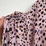 CAbi  Purple Animal Print Short Sleeve Blouse Womens S Oversized Tunic Shirt Photo 4